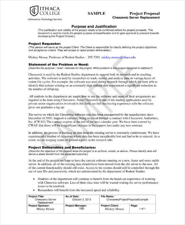 Software project proposal sample pdf online